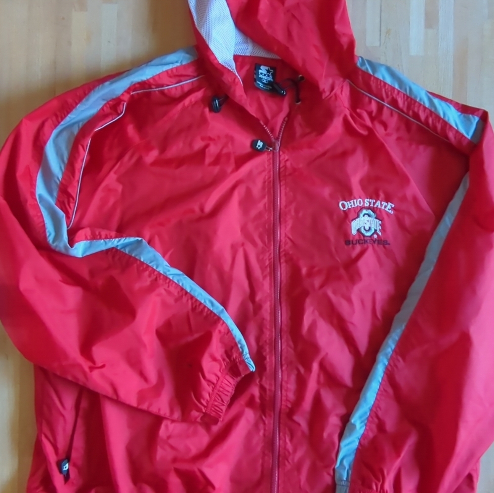 NCAA Vintage Starter Ohio State Buckeyes Red Windbreaker Jacket XL